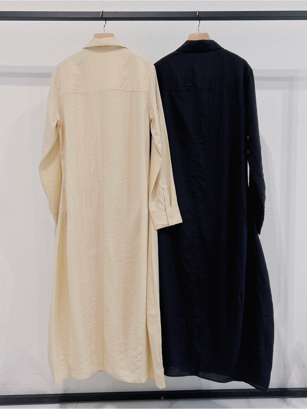 NWOT Toteme Beige Long Shirt Dress with Collar, Size 38 = M - Picture 9 of 10
